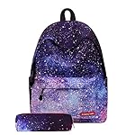 Urmiss Cute Star Clouds Striped Lightweight School Backpack Bookbag with Pencil Case for Boys Girls and Kids