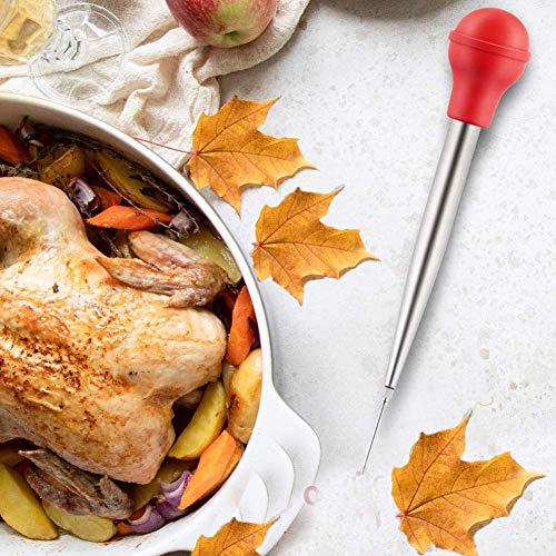 Turkey Baster Syringe Set for Cooking, Stainless Steel Baster Syringe