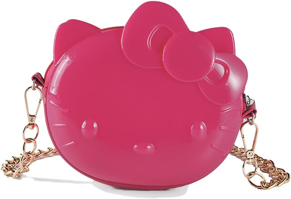 RobinSwiss Little Girls Handbags Kids Crossbody Purse Cute Kitty Cat Shoulder Purse (Rose red)