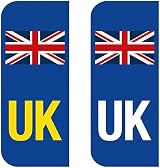 Rubigo 2 Pack UK Number Plate Stickers Self Adhesive Weatherproof EU Compliant view 1