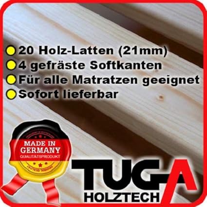 TUGA - Holztech unbehandeltes Naturholz Rollrost Rolllattenrost 80x200cm bis weit über 200Kg Flächenlast Qualitätsarbeit aus 