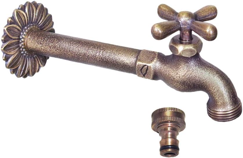 Decorative Solid Brass Cross Garden Outdoor Tap With a Brass