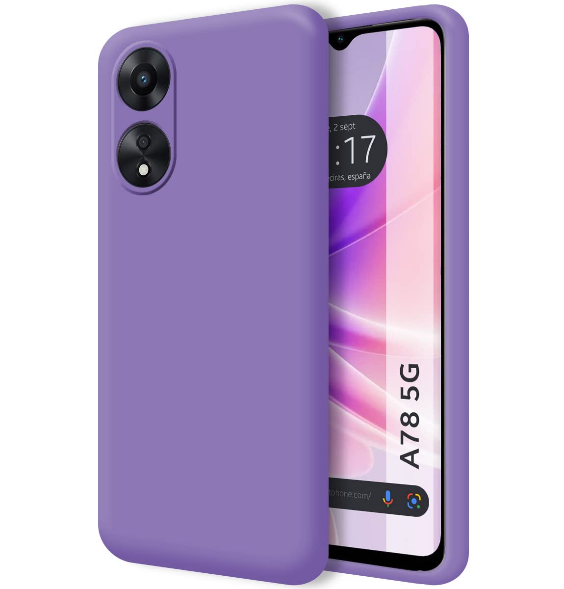 Tumundosmartphone Silicone Liquid Ultra Soft Case for Oppo A78 5G Purple