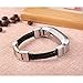bayite Leather Bands Compatible with Fitbit Alta and Alta HR, Adjustable Metal Buckle Leather Wristband, Cord Braided Black Small 5.5