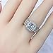 MABELLA Princess Sterling Silver Cubic Zirconia Wedding Engagement Ring Set Gifts for Women