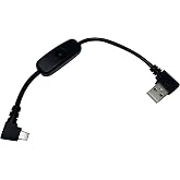 Crew Dog Electronics Stratux Elbow Power Cable with On-Off Button for Raspberry Pi Micro USB