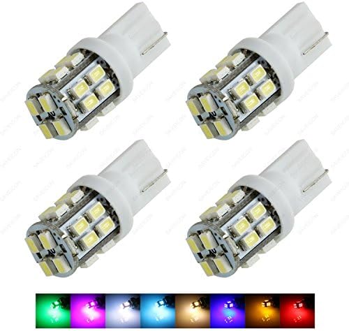 SAWE - T10 20SMD 3528 Ligths Bulbs 194 168 W5W LED Side Wedge Interior Car Light (4 pieces) (White)