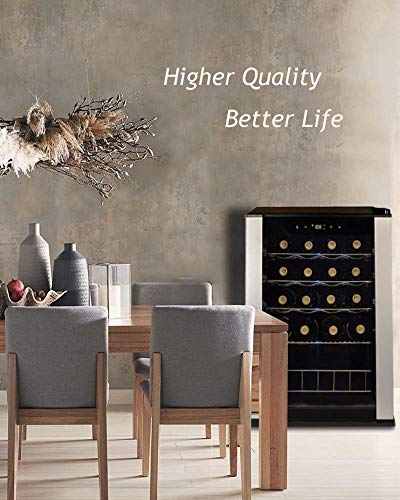 Smad-19-Bottle-Freestanding-Wine-Cooler-with-LED-Display-Glass-Door-Adjustable-Shelves-Quiet-for-Bars-Home-Kitchen-Hotels-Black