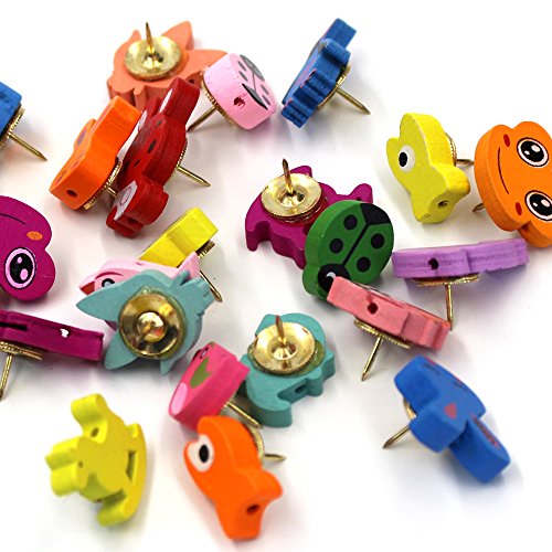 image for MoMaek 30Pcs Adorable Animal Thumbtacks Colorful Decorative Pushpins f