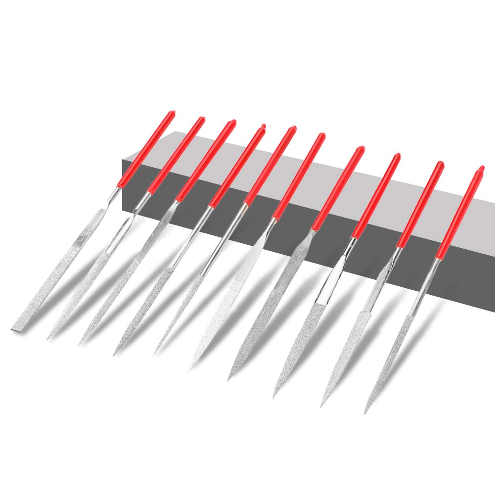 Drfeify Guitar Files Kit, 10pcs Fret Nut Saddle Slot Pickguard Grinding Files Set Luthier Repair Tool for Guitar Violin