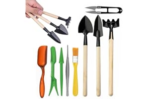 Garden Tools Set 9 Piece, Mini Succulent Tools Set Garden Flower Plants Transplanting Supplies for Indoor Outdoor