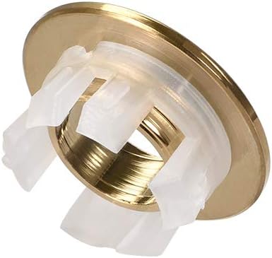 sourcing map Sink Basin Trim Overflow Cover Copper Insert in Hole Round Caps Gold Tone 2Pcs - Image 5