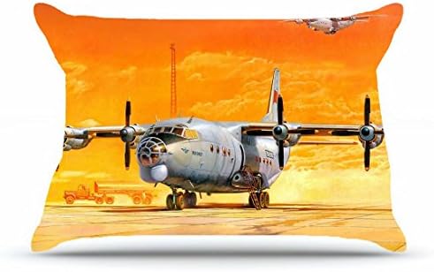 Huahs Queen Pillowcase Size 20 x 30 Inches Cotton Pillowcases Decorative Pillow Cover Case with Hidden Zipper Decor Cushion Covers - Nature Desert sunset aircraft deserts artwork antonov an Nature Des