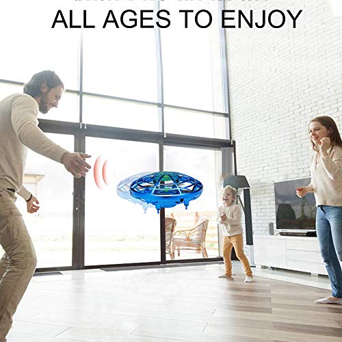 Flying Toys Drones for Kids Toddlers Adults Helicopter with 360° Rotating and Shinning LED Lights, Easy Indoor Flying Ball Hands Controlled Drone Toys for Boys or Girls