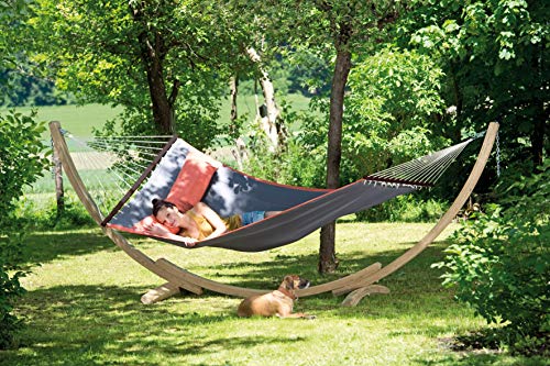 AMAZONAS Hängemattenset American Dream Set Grey Hängematte inkl. hochwertigem Gestell aus FSC Fichtenholz – Bild 4