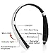 EGRD [Newest Design] Wireless Bluetooth 4.1 Headset, Retractable and Foldable Neckband Style Headphones - White