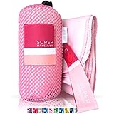Super Towel for Sports, Travel & Beach - Lightweight, Compact, Absorbent, Quick-Dry, Soft Microfiber Suede - For the pool, bath, gym, yoga, hiking, camping & outdoors (Blush, XL (60x32"))