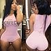 Creazy Women Sexy Letter Print Sleeveless Bodycon Jumpsuit Rompers Playsuit Short Pant (M)