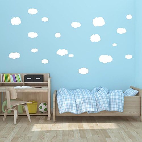 (22) Assorted Size Cloud Wall Decals - Range of Sizes - Cloud Stickers for the Nursery, Playroom, or Ceiling