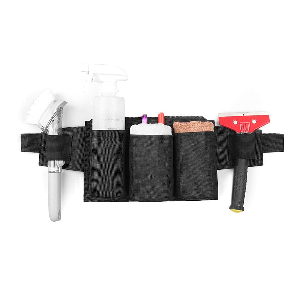 Tool Pouch, Waist Tools Bag Belt, Bottle Holster, Heavy Duty Working Tool Apron for Janitorial, Custodial, Housekeeping, Cleaning