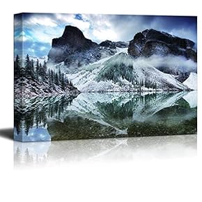 Canvas Wall Art for Living Room,Bedroom Home Artwork Paintings Great Scenery of Lake Ready to Hang - 12x18 inches