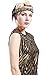 BABEYOND 1920s Flapper Headband Roaring 20s Gatsby Headpiece Black Feather Headband 1920s Flapper Hair Accessories (Gold)