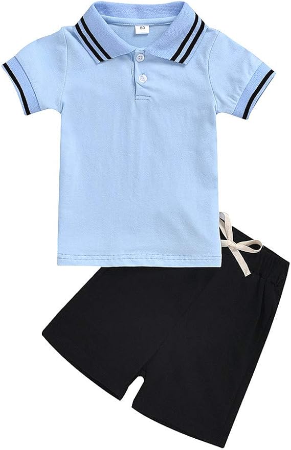 Amazon Co Jp セットアップ キッズ Cousannory ベビー服 セットアップ シンプル 子供服 半袖 ポロシャツ 男の子 女の子 半ズボン 黒 ショートパンツ キッズ スクールシャツ 無地 ショートパンツ 上下セット フォーマル スーツ 春 夏 保育園 小学生 中学生 夏服 人気