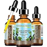 Botanical Beauty BLACK CURRANT SEED OIL. 100% Pure Natural Undiluted Refined Cold Pressed Carrier Oil for Skin, Hair, Lip and Nail Care (0.5 Fl Oz)