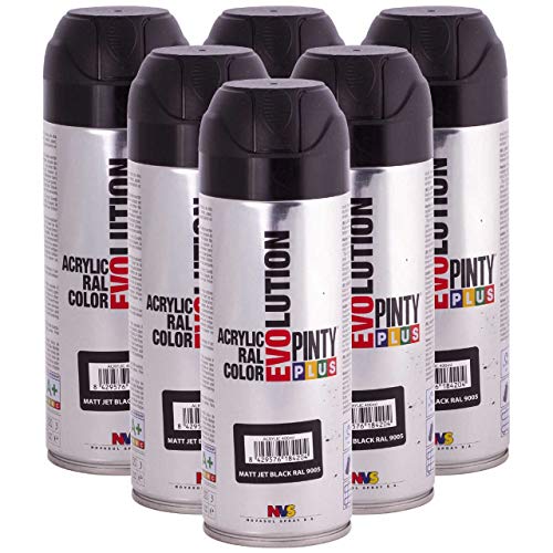 Pintyplus Evolution Spray Paint Matt Jet Black RAL 9010 11oz Cans
