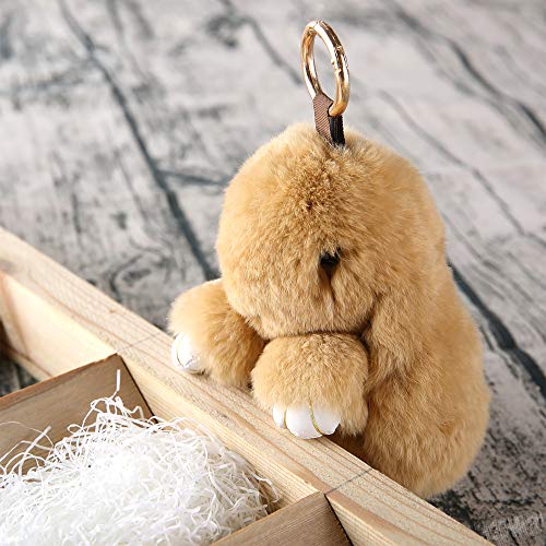 YISEVEN Süßer Hase Plüsch Kaninchen muttertagsgeschenk Schlüsselanhänger Fell Anhänger Kuscheltier Hasen Osterhase Pelz… – Bild 4