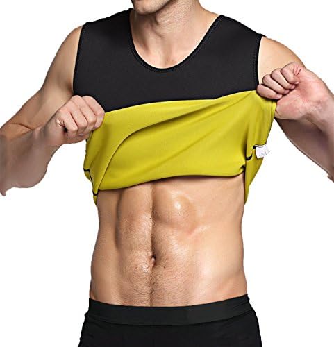 SwampLand Men's Waist Trainer Vest Hot Sweat Suits Neoprene Sauna Vest Tank Top Slimming Vest for Weight Loss Tummy Fat Burner No Zipper