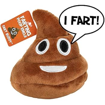 Poop Emoji Farting Plush Toy - Makes 7 Funny Fart Sounds - Simply Squeeze Fart Buddy to Activate & Hear Him Fart - Fun Dog Toy - New & Improved - Louder Farts - Measures a Super Cute 4 x 4.5