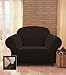 Chezmoi Collection Brooks Black Micro Suede 4-Way Stretch Slipcover Arm Chair