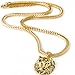 Halukakah KINGS LANDING Men's 18k Real Gold Plated 3D Lion Pendant Necklace RICH Ring Set,with FREE SharkTail Chain 30