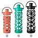 Lifefactory 522004 LF522004C4 16-Ounce BPA-Free Glass Water Bottle with Active Flip Cap & Silicone Sleeve, Aquatic Green