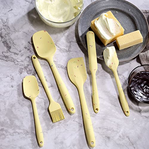 Silicone Spatulas Set Heat Resistant, 6 pieces Spatulas Set for Cooking