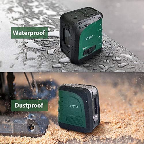 Laser Level, BeiXun LYTETO Cross Line Laser Level with Dual Modules Measuring Ranges 50ft, Self-Leveling Vertical and Horizontal Line, Magnetic Mount Base and Batteries Included - Thumbnail 4