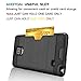 Note 4 Case, Galaxy Note 4 Case, AnoKe [Credit Card Slots Holder][Not Wallet] Hard Silicone Rubber Hybrid Armor Shockproof Protective Holster Cover Case For Samsung Galaxy Note 4 - KLS Black