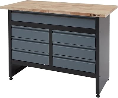 BiGDUG Garage Workbench Drawer Cabinet 7 Drawers 842H x 1200W x 600D mm