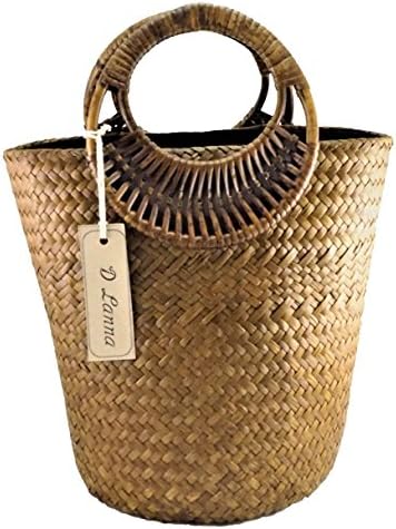 Ecodesign Krajood Handbag Rattan Straw Clutch Tote Bag Women Woven Brown Nature New Handcraft Paper