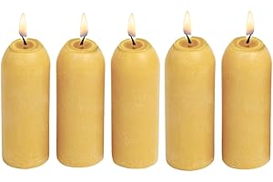 UCO 12-Hour Natural Beeswax, Long-Burning Emergency Candles for Candle Lantern, 5 Pack