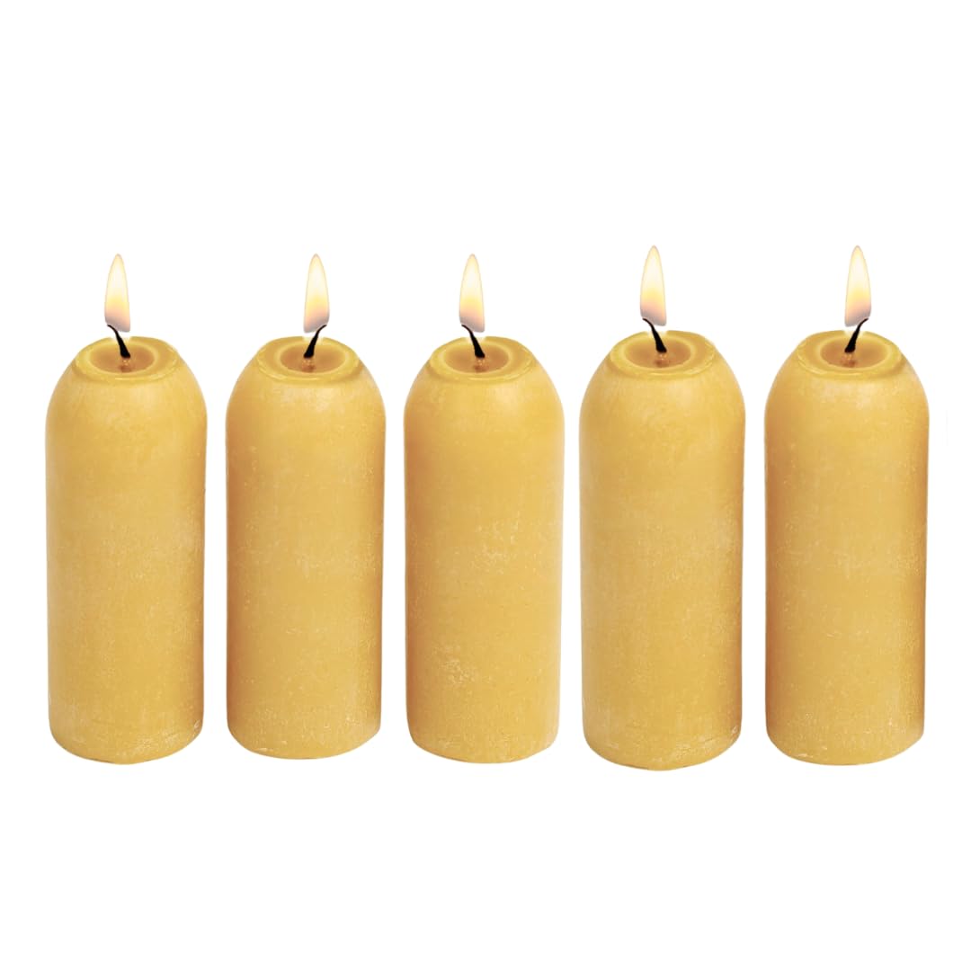 UCO 12-Hour Natural Beeswax, Long-Burning Emergency Candles for Candle Lantern, 5 Pack