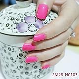 DIY Nail Salon Goods Shine Surface Bright Rose Pink 24 Pcs Carnival Candy Short False Fake #Nails Full Tips Finger Nails N0103