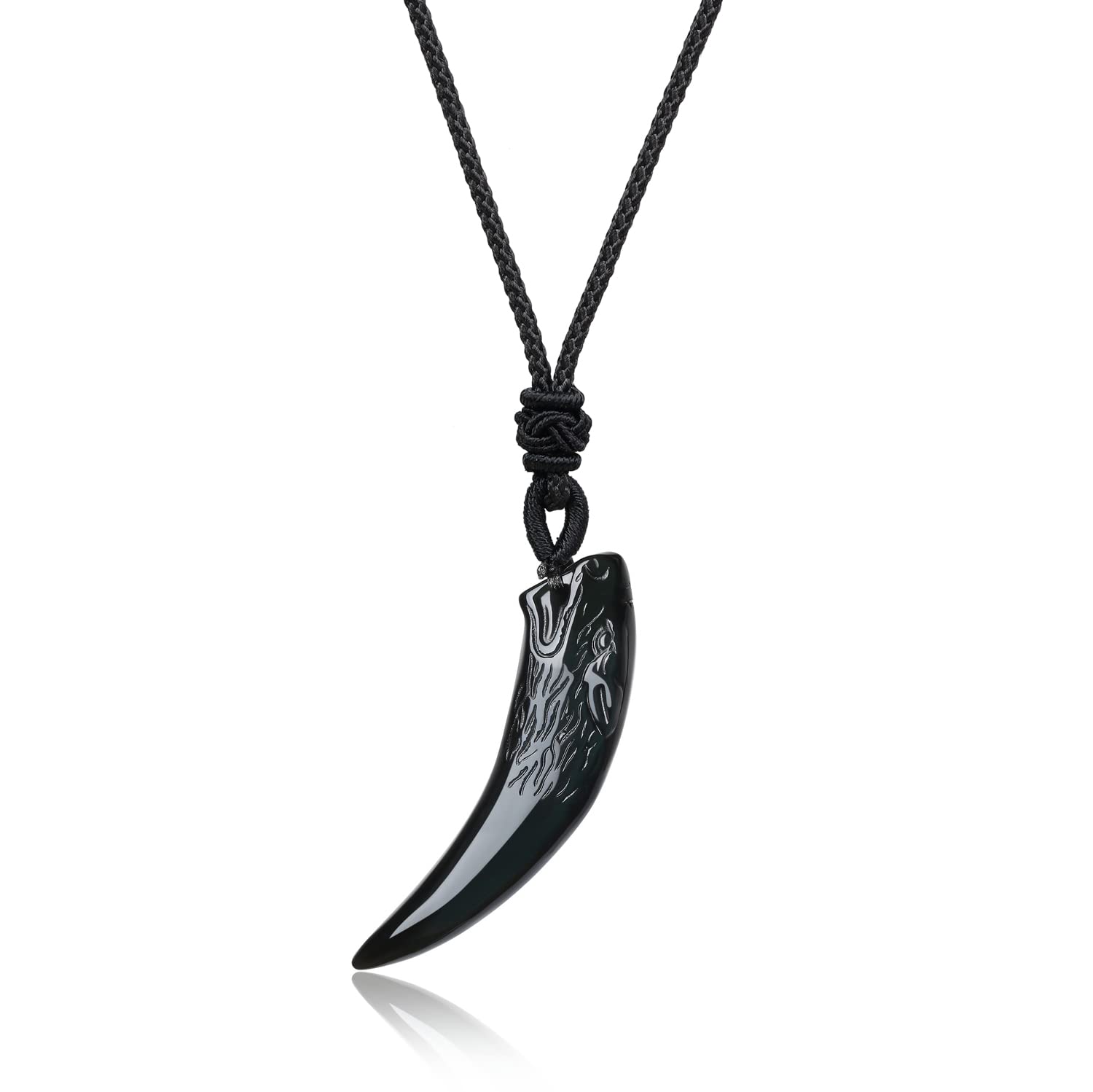 COAI Viking Jewelry Healing Crystal Black Obsidian Necklace — image 1