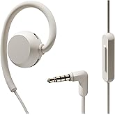 nwm Wired On-Ear Speakers (Open Ear Earphones) Prevents Sound Leakage with PSZ Technology Including Microphone Designed by NTT Sonority in Japan | White Beige