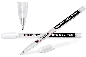 Liquidraw White Gel Pens For Art, Black Paper 0.8mm Fine Point Gel Pen For Artists, Highlights, Drawing, Writing & Sketching Designs