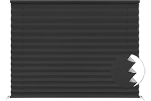 SEEYE RV Blinds, Blackout RV Curtains for Camper Window 50'' W * 32'' L RV Pleated Shades Camper Blinds with Aluminum Foil, RV Accessories Window Coverings for Travel Trailer Window Shade, Black