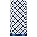 Gisele Modern Table Lamp Blue Lattice Column Diamond Markings White Drum Shade for Kids Room Bedroom Bedside Nightstand - 360 Lighting