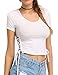 Haola Women's Summer Fashion Lace Up Side Crop Tops Short Tees Girls T Shirts