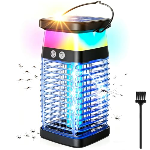 Mata Mosquitos Electrico 20W, 4 en 1 Lámpara Mata Mosquitos con Luz, IPX6 Resistente al Agua Mosquito Killer, 4200V Mata Moscas Electrico para Interior Exteriores Hogar Jardín y Patio Trasero